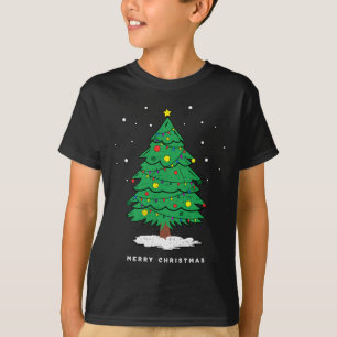Retro Xmas Merry Christmas Tree Lights T-Shirt