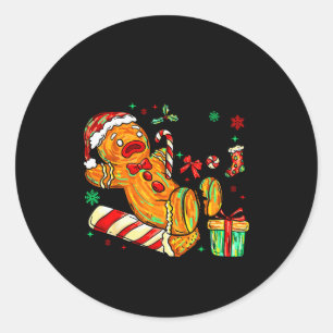 Retro Xmas Overbaked And Over It Funny Christmas G Classic Round Sticker