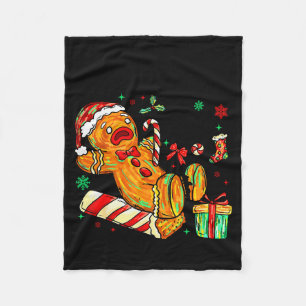 Retro Xmas Overbaked And Over It Funny Christmas G Fleece Blanket