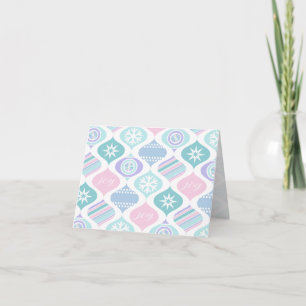 Retro Xmas Winter Pastel Happy Holidays Thank You Card