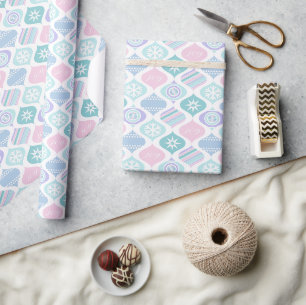 Retro Xmas Winter Pastel Wrapping Paper