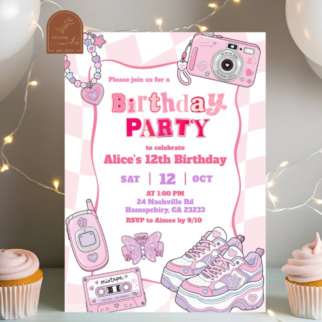 Retro Y2k Birthday Party Invitation (Creator Uploaded)