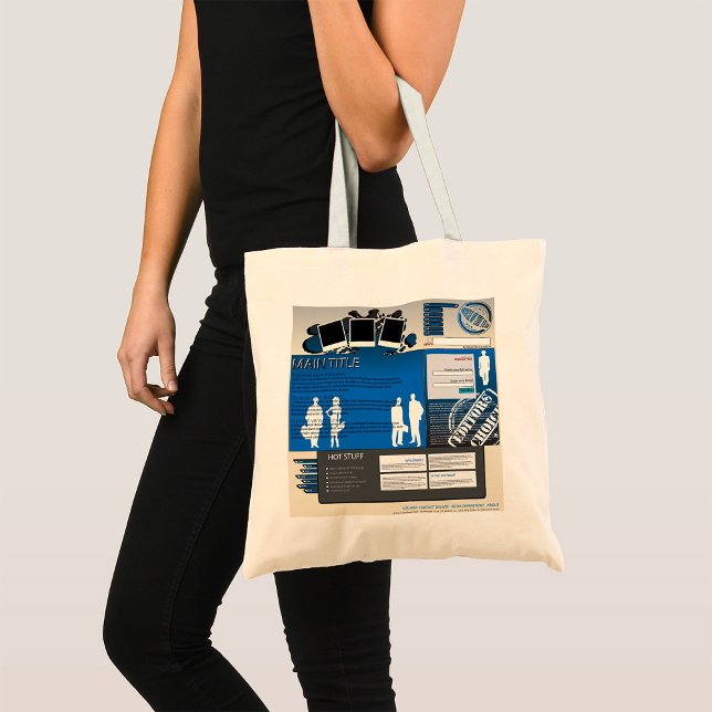 Retro Y2K Blue Grunge Website Layout Tote Bag (Creator Uploaded)