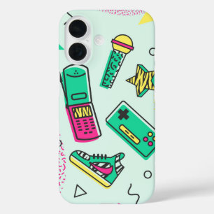 Retro Y2K Memphis Tech Pop iPhone 16 Case
