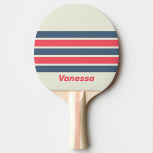Retro Yacht Club Across Striping with Name Ping Pong Paddle