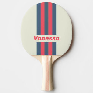 Retro Yacht Club Pin Striped with Name Ping Pong Paddle