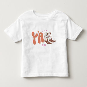 Retro "Y'all" Toddler T-Shirt with Boot Design