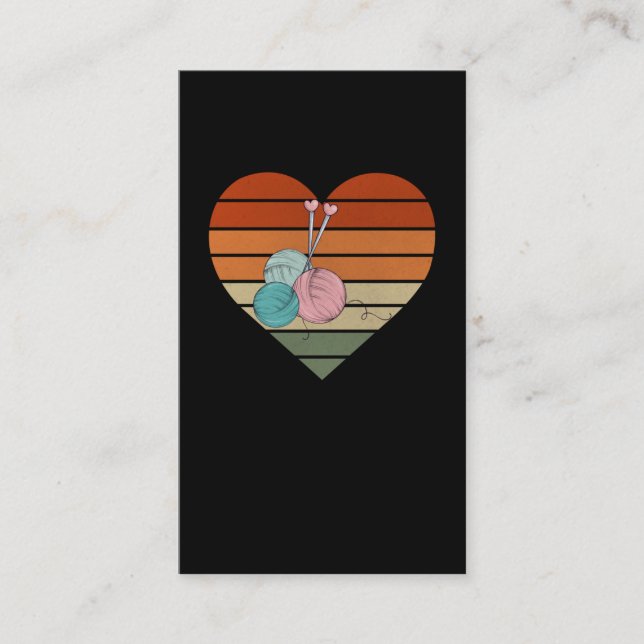 Retro Yarn Lover Knitter Crafting Crocheter Business Card (Front)