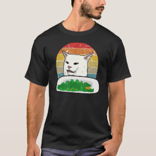 Retro Yelling Confused Cat Internet Meme Vegan Kit T-Shirt