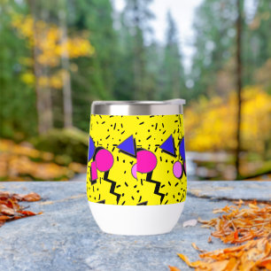 Retro Yellow 80s Memphis Abstract