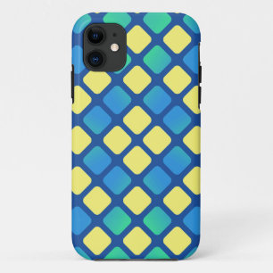 Retro Yellow and Blue Diamond Argyle Case-Mate iPhone Case