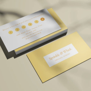 Retro Yellow And Orange Heart Bakery Loyalty Business Card