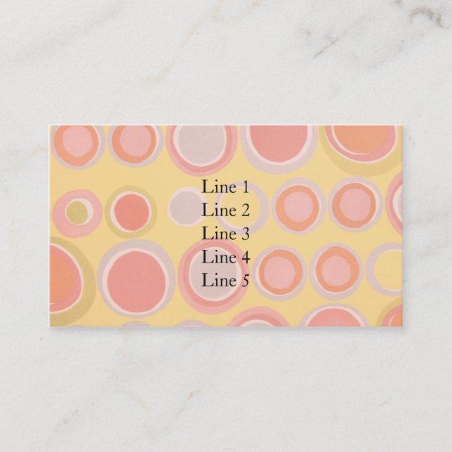 Retro Yellow Circles Business Card (Front)
