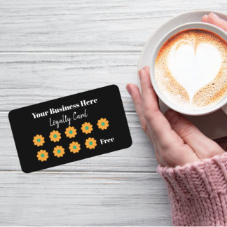 Retro Yellow Daisy Business Loyalty Card