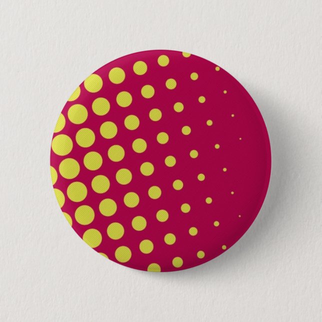 Retro yellow dots 6 cm round badge (Front)