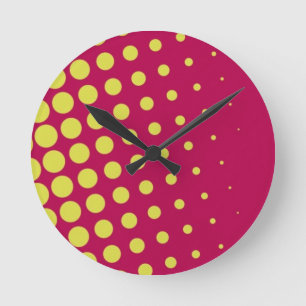 Retro yellow dots round clock