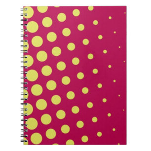 Retro yellow dots spiral notebook