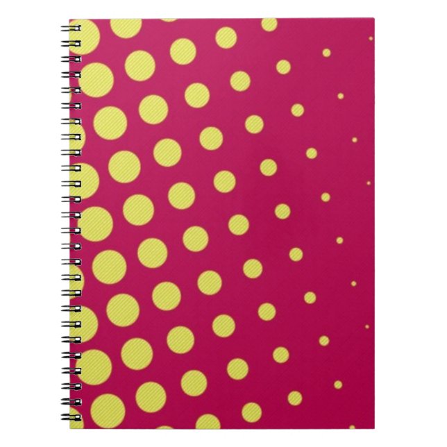 Retro yellow dots spiral notebook (Front)