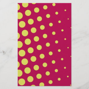 Retro yellow dots stationery
