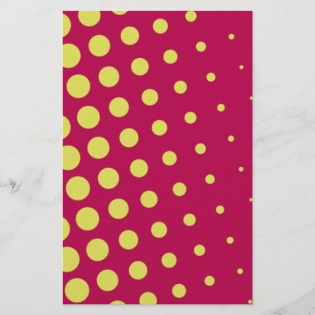 Retro yellow dots stationery (Front)