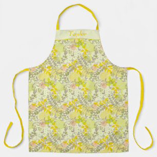 Retro Yellow Floral Personalised Apron