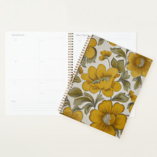 Retro Yellow Flower Garden Aesthetic Planner