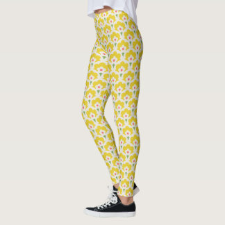 Retro Yellow Flower Garden Pattern Leggings