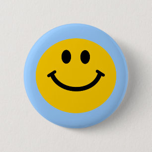 Retro Yellow Happy Face 6 Cm Round Badge