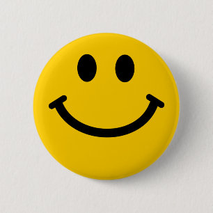 Retro Yellow Happy Face 6 Cm Round Badge