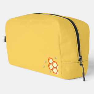 Retro Yellow Honeycomb Bee-uty Bag Custom Text