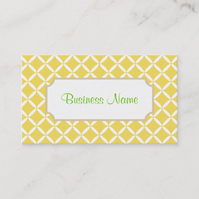 Retro Yellow Pattern  Business Card (Front)