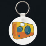 Retro Yellow Point and Shoot Film Camera Key Ring<br><div class="desc">Keep your passion for photography close at hand with this retro yellow point and shoot camera keychain. This small but vibrant accessory features a stylized cartoon film camera in bright orange and yellow colors, making it easy to find your keys in any bag. It is a perfect stocking stuffer or...</div>