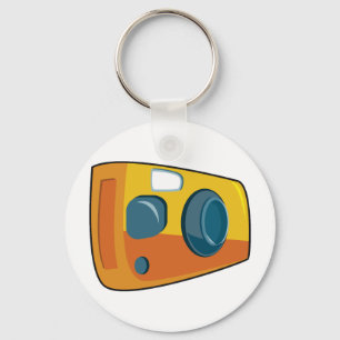 Retro Yellow Point and Shoot Film Camera Key Ring