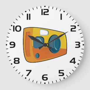 Retro Yellow Point and Shoot Film Camera Large Clock