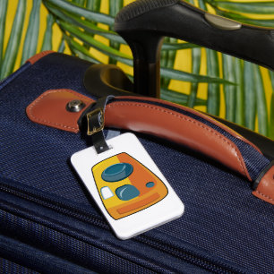 Retro Yellow Point and Shoot Film Camera Luggage Tag