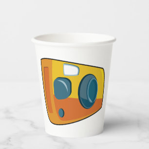 Retro Yellow Point and Shoot Film Camera Paper Cups