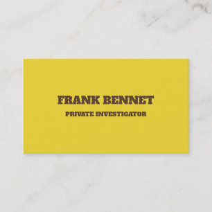 Retro Yellow Private Investigator Business Card