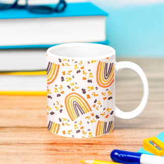 Retro Yellow Purple Abstract Rainbow Watercolor Coffee Mug