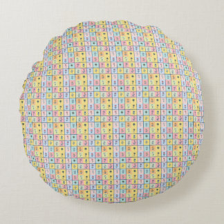 Retro yellow sunflower Floral Birthday party Round Cushion