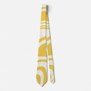 Retro Yellow Swirl Pattern Tie