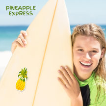 Retro Yellow Tropical Pineapple      Sticker