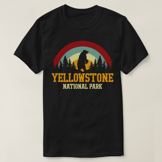 Retro Yellowstone National Park Bear T-Shirt (Design Front)