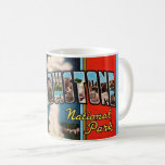 Retro Yellowstone National Park Postcard Coffee Mug<br><div class="desc">A colourful retro postcard greeting from Yellowstone National Park repurposed!</div>