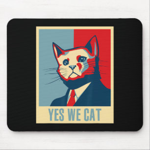 Retro Yes We Cat Funny Cat Lover Pet Owner Mouse Pad
