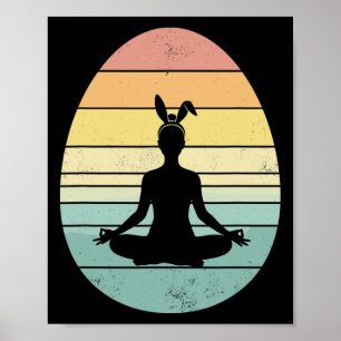 Retro Yoga Easter Egg Easter Day Mediation Womens  Poster