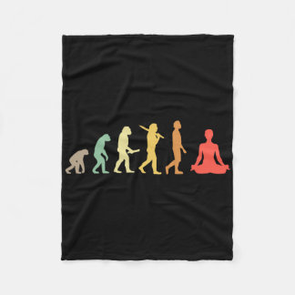 Retro Yoga Evolution Gift For Yogis And Yoga Lover Fleece Blanket