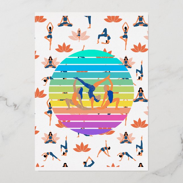 Retro Yoga in Vibrant Flow of Harmonious Colours (Front)