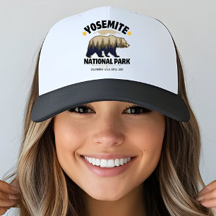 Retro Yosemite Bear Forest Trucker Hat