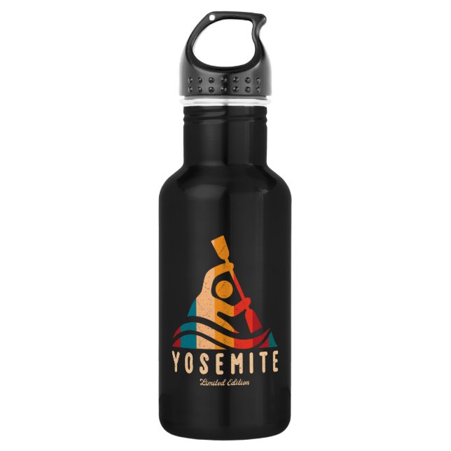 Retro Yosemite National Park Kayaking 532 Ml Water Bottle (Front)