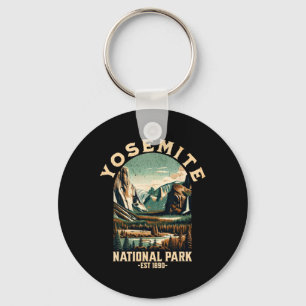 Retro Yosemite National Park Usa Vintage Hiking  Key Ring